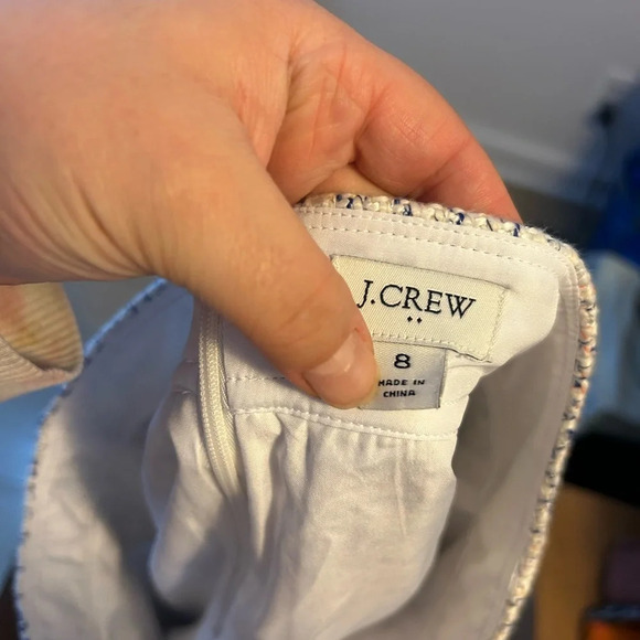 J CREW BLUE IVORY TWEED SKIRT - Picture 3 of 6